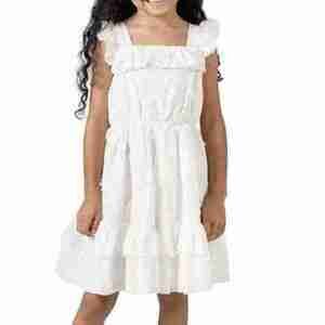 Rare Editions Embroidered Clip Dot Dress